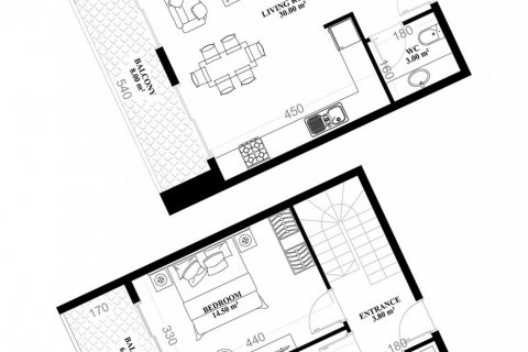 2+1 Penthouse in YEKTA ALARA CİTY Residence, Mahmutlar, Antalya, Turkey No. 177252