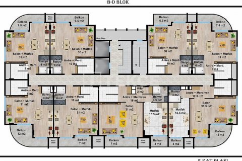 Dubleks daire 2+1 Alanya, Antalya, Türkiye №192582 - 28