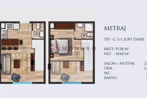 Apartment for sale  in Kâğıthane, Istanbul, Turkey, 1 bedroom, 54m2, No. 192568 – photo 12