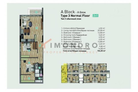 Продажа квартиры  в Коньяалты, Анталье, Турция 2+1, 100м2, №193270 – фото 9