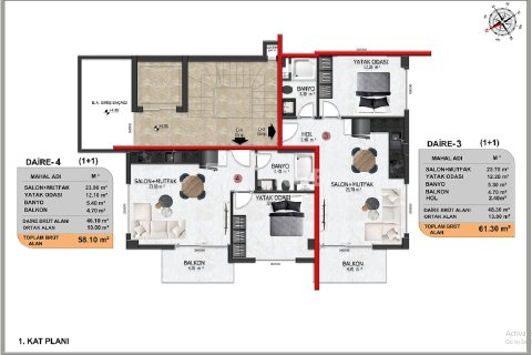 2+1 Lejlighed i Alanya, Antalya, Tyrkiet Nr. 161800 - 26