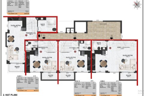 2+1 Lejlighed i Alanya, Antalya, Tyrkiet Nr. 161800 - 22