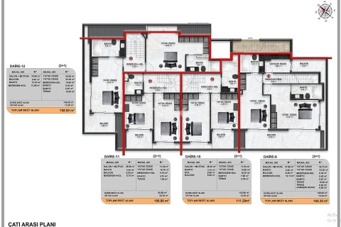 2+1 Lejlighed i Alanya, Antalya, Tyrkiet Nr. 161800 - 24
