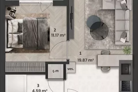 1+1 Lägenhet  i Aksu, Antalya, Turkiet Nr. 183521 - 16
