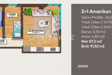 3+1 Lejlighed  i Istanbul, Tyrkiet Nr. 193508 - 13