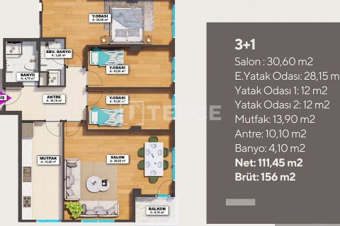 Продажа квартиры  в Стамбуле, Турция 2+1, 92м2, №193507 – фото 14