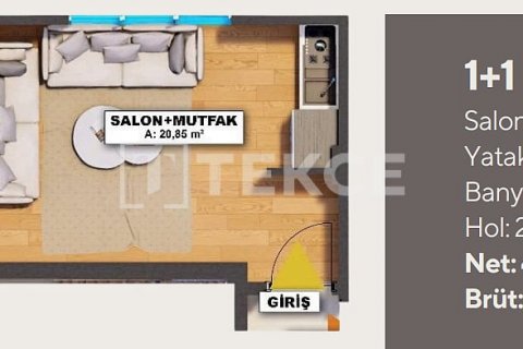 Продажа квартиры  в Стамбуле, Турция 1+1, 67м2, №193506 – фото 12