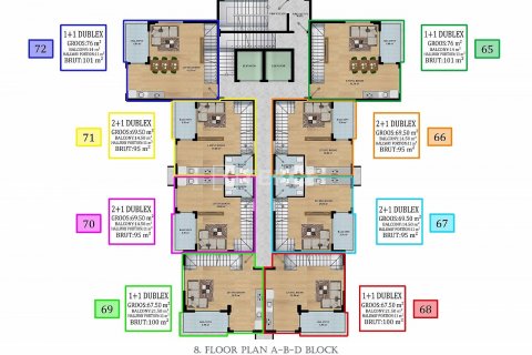 Продажа квартиры  в Аланье, Анталье, Турция 1+1, 65м2, №186997 – фото 15