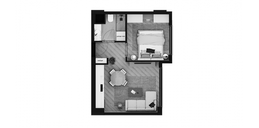 1+1 Lägenhet i Mona Venice, Altintash, Antalya, Turkiet Nr. 185111