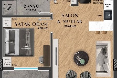 1+1 Leilighet  i Aksu, Antalya, Tyrkia Nr. 182731 - 13